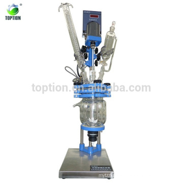 5L Lab Chemical Reactor Double glass Reactor with Condenser and dropping flask